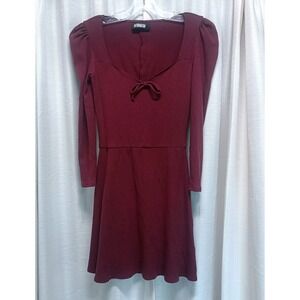 Reformation‎ Size M Annabella Ribbed Knit Sweetheart Neckline Fit Flare Dress